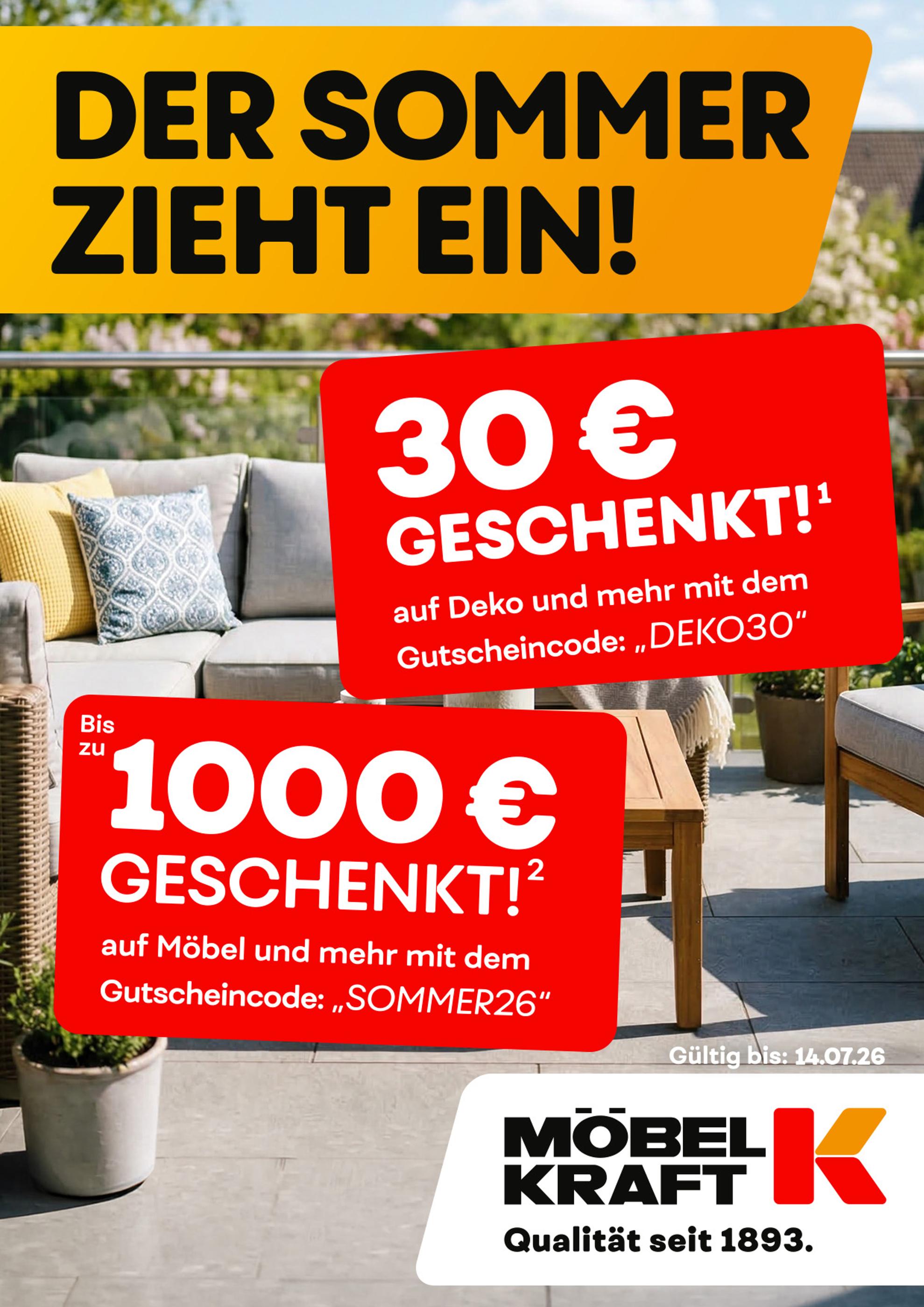 Sofa Angebot im aktuellen Möbel Kraft Prospekt auf Seite 1